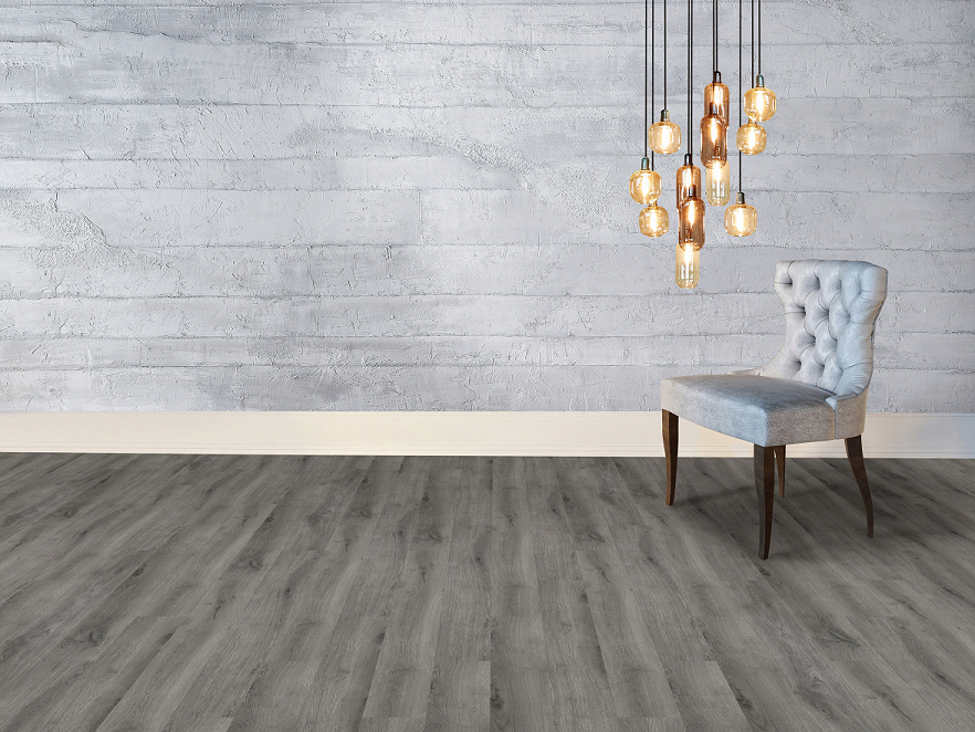RIGID CORE SPC CLIC W/PAD 6X48 SILVER GREY FLOOR & DECOR VINYL PLANK 