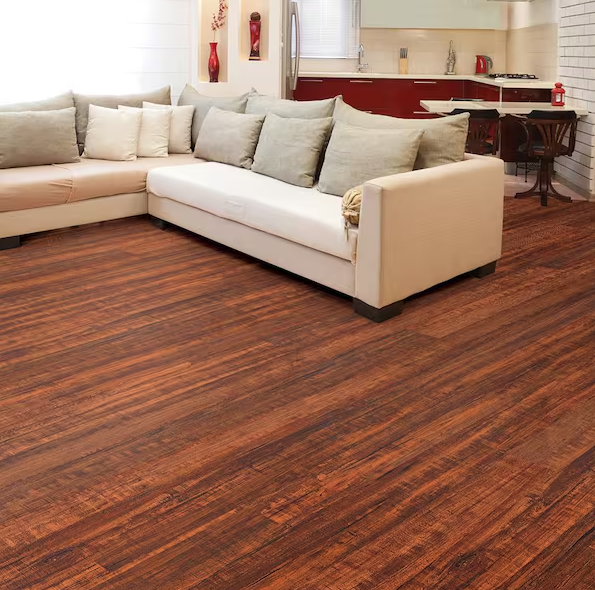 TRAFFICMASTER PERRY HICKORY HIGH GLOSS LAMINATE 