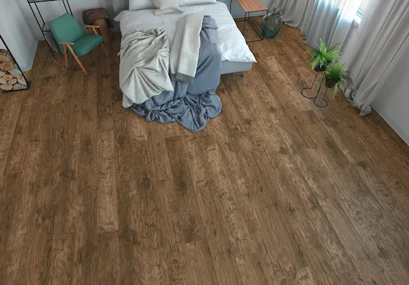 TRAFFICMASTER SARATOGA HICKORY TOFFEE KRONO LAMINATE 