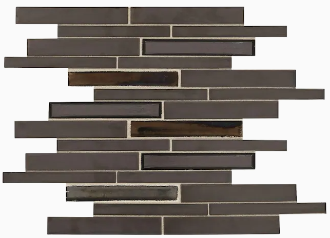 UNION VIEW LINEAR MOSAIC CHARCOAL BLACK TILE 